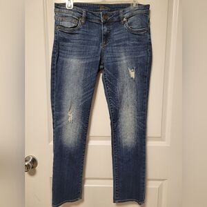 Kut from the Kloth Distressed Blue Ankle Jeans